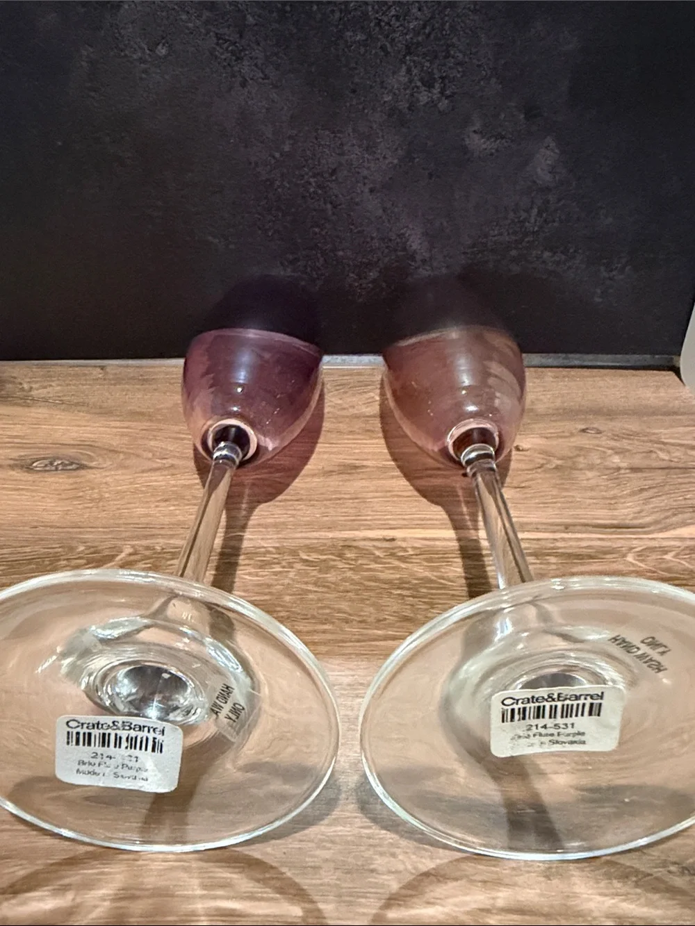 Crate&Barrel Purple Ombre Champagne Flutes - Set of 2
